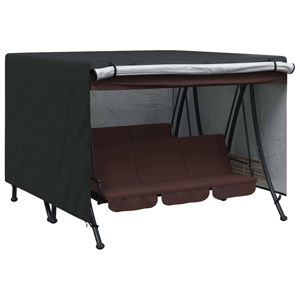 Outdoor Swing Cover Black 250 x 250 x 160 cm 600D Oxford Fabric